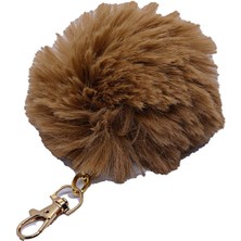 TRY Cappuccino Renk Peluş Ponpon Anahtarlık  979