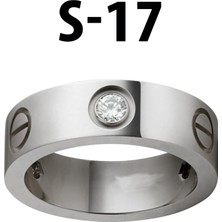 TRY Kartier Taşlı Yüzük Silver Renk 17 Numara