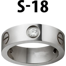 TRY Kartier Taşlı Yüzük Silver Renk 18 Numara