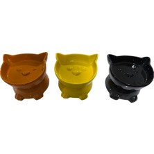 Colezium Kedi Kafalı Yüksek Seramik  Su Kabı 250 ml Çeşitli Renklerde