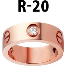 TRY Kartier Taşlı Yüzük Rose Renk 20 Numara