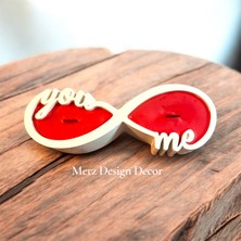 Merz Design Decor You & Me Yazılı Dekoratif Beton Ürün Sevgililer Günü Özel %100 Doğal Vegan Soya Wax Mum
