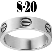 TRY Kartier Düz Yüzük Silver Renk 20 Numara