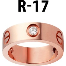 TRY Kartier Taşlı Yüzük Rose Renk 17 Numara