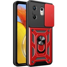 Magicool Infinix Zero 30 4g Kılıf Pars Lens Yüzüklü Silikon - Kırmızı