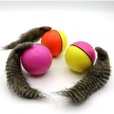 Colezium Hareketli Sesli Peluş Toplu Fare Pilli Kedi Oyuncağı 8 cm