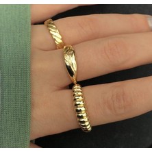 TRY Kadın 3'lü Gold Yüzük Seti