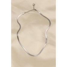 Stainles Steel 316L Çelik Silver Renk 45 cm Italyan Zincir Model Kolye