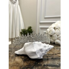 Taşmeran Kristal Taş Tasarımlı Gelin Tacı Yüksek Kaliteli Düğün Kına Nişan Söz Tacı A-14 TKY0451