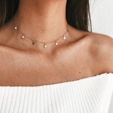TRY Altın Renk Geometrik Yıldız  Kolye Altın Zincir Kadınlar Için Kolye Chokers Kadınlar Için