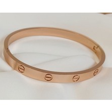 TRY Alaşım Kartier  Kelepçe Bileklik Rose