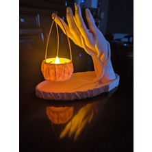 Dekoratif El Figürü Mumluk Pilli Mum Hediyeli