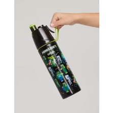 Smiggle Minecraft Lisanslı Termos Suluk – Paslanmaz Çelik, Spritz Kapaklı, 500 ml