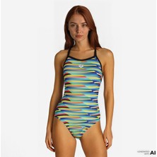 Arena Racing Stripe Suit Xcriss Cross Kadın Siyah MAYO.550