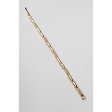 Stainles Steel Altın Kaplama Taş Detaylı Çelik Kadın Bileklik – Zarif ve Şık Tasarım