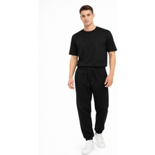 hmoavm Defduu Store Erkek Eşofman Altı Siyah 3 Iplik Şardonlu