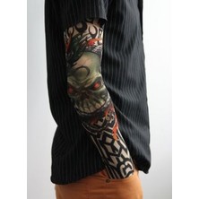 Go İthalat Giyilebilir Kol Dövmesi Çorap Dövme 3D Baskılı Kol Bacak Dövme 2 Adet Model 14 (5224)