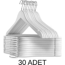808 Studio Beyaz Ahşap Askı 30 Adet – Elbise & Gömlek Askısı