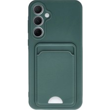 Magicool Samsung Galaxy A35 5g Kılıf Kelvin Kartvizitli Silikon - Koyu Yeşil