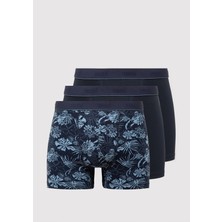 Mavi 3lü Baskılı Lacivert Boxer 0912226-70500