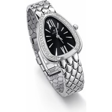 Üçgen Tasarım Taşlı Saat Marka Model Gümüş Renkli