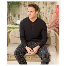 Pijamoni Erkek Düğme Yaka Uzun Kol Mevsimlik Pijama Takımı 6810/17 - 1 Adet