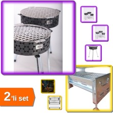 Hereveoyuncak Katlanabilir Lüks Mangal No2 Orta Boy 1 Adet + Katlanabilir Mangal 1 Adet - 2li Set B3E9H4