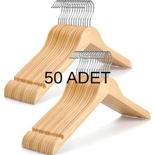 808 Studio Doğal Ahşap Askı 50 Adet – Elbise & Gömlek Askısı