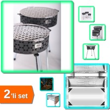 Hereveoyuncak Katlanabilir Lüks Mangal No1 Küçük Boy 1 Adet + Katlanabilir Mangal 1 Adet - 2li Set T2A7B2