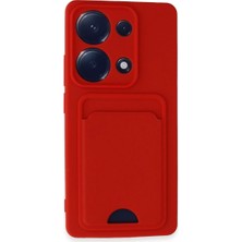 Magicool Xiaomi Redmi Note 13 Pro 4g Kılıf Kelvin Kartvizitli Silikon - Kırmızı
