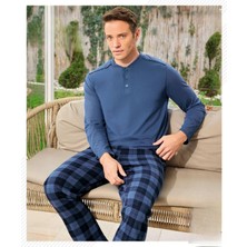 Pijamoni Erkek Düğme Yaka Uzun Kol Mevsimlik Pijama Takımı 6810/19 - 1 Adet