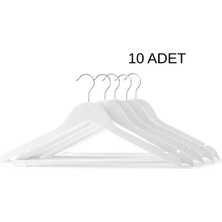 808 Studio Beyaz Ahşap Askı 10 Adet – Elbise & Gömlek Askısı