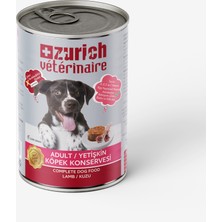 Pazarcan Veterinaire Pate Kuzulu Yetişkin Köpek Konservesi 415 gr