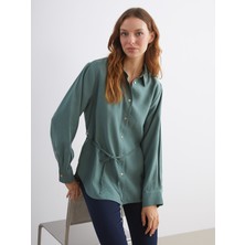 Lc Waikiki Yeni Sezon Kuşaklı Armürlü Kadın Gömlek