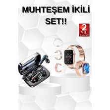 Sb Shopping Dijital Göstergeli Bluetooth Kulaklık ve Yeni Nesil Amoled Ekran Akıllı Saat
