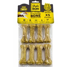 Pazarcan Deri Köpek Çiğneti Pres Kemik 8X7CM Natural