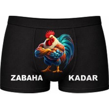 Onudabunuda Baskılı Erkek Boxer Zabaha Kadar Desenli Komik Eğlenceli Pamuklu Rahat Kesim Kırmızı Siyah