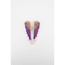 Stella Fortis Melek Kanadı Figürlü Taşlı Porselen Broş - Elmas Kesim Kristal Taşlı | Sf Signature Serisi