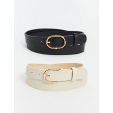 Lc Waikiki Yeni Sezon Deri Görünümlü Kadın Kemer 2'li