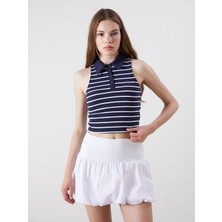 Lc Waikiki Yeni Sezon Polo Yaka Çizgili Crop