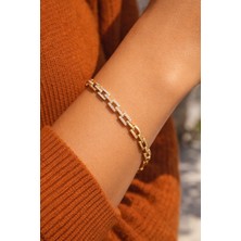 Zirkon Taşlı Gold Bileklik