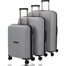 MÇS Baggaj 1. Sınıf Kalite Ithal Malzeme Polipropilen Kırılmaz 360 C° Döner 4 Çiftli Teker 3'lü Valiz  Set