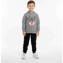 Pini Co Erkek Çocuk Tavşan Baskılı Kapüşonlu Alt Üst Eşofman Takımı