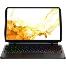Magicool Samsung Galaxy T870 Tab S7 11 Kılıf Eternal Ledli Klavyeli Tablet Kılıfı - Siyah