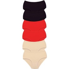 Haye Collection 6 Adet Tutku Kadın Yüksek Bel Bato Kalın Lastik Külot S11