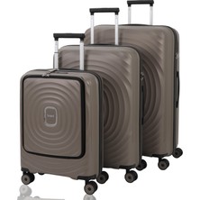 Mçs Baggaj Ithal Polipropilen Kırılmaz (Kabin Boy Laptop Bölmeli) 360C° Döner 4 Çiftli Teker 3'lü Valiz