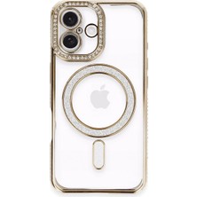 Magicool Iphone 16 Plus Kılıf Joke Simli Magneticsafe Kılıf - Gold