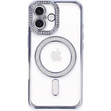 Magicool Iphone 16 Plus Kılıf Joke Simli Magneticsafe Kılıf - Mavi