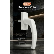Özfırat Pvc Yapı Pvc Pencere Kolu, Plastik, Beyaz, [model 2] - (1 Adet)