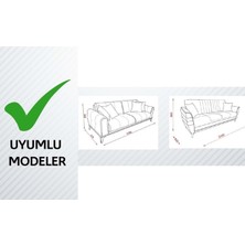 Altınkoza Jakarlı Damask Koltuk Örtüsü Maxi Çekyat (3+3)-gül Kurusu